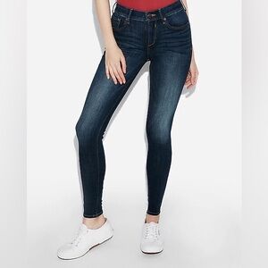 Express Women's Mid Rise Dark Blue Leggings 6S